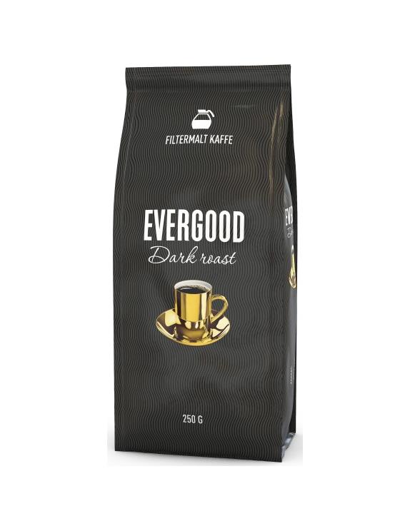 766279 Evergood 1261072 Kaffe EVERGOOD dark filtmalt 250g Rainforest Alliance-sertifisert kaffe